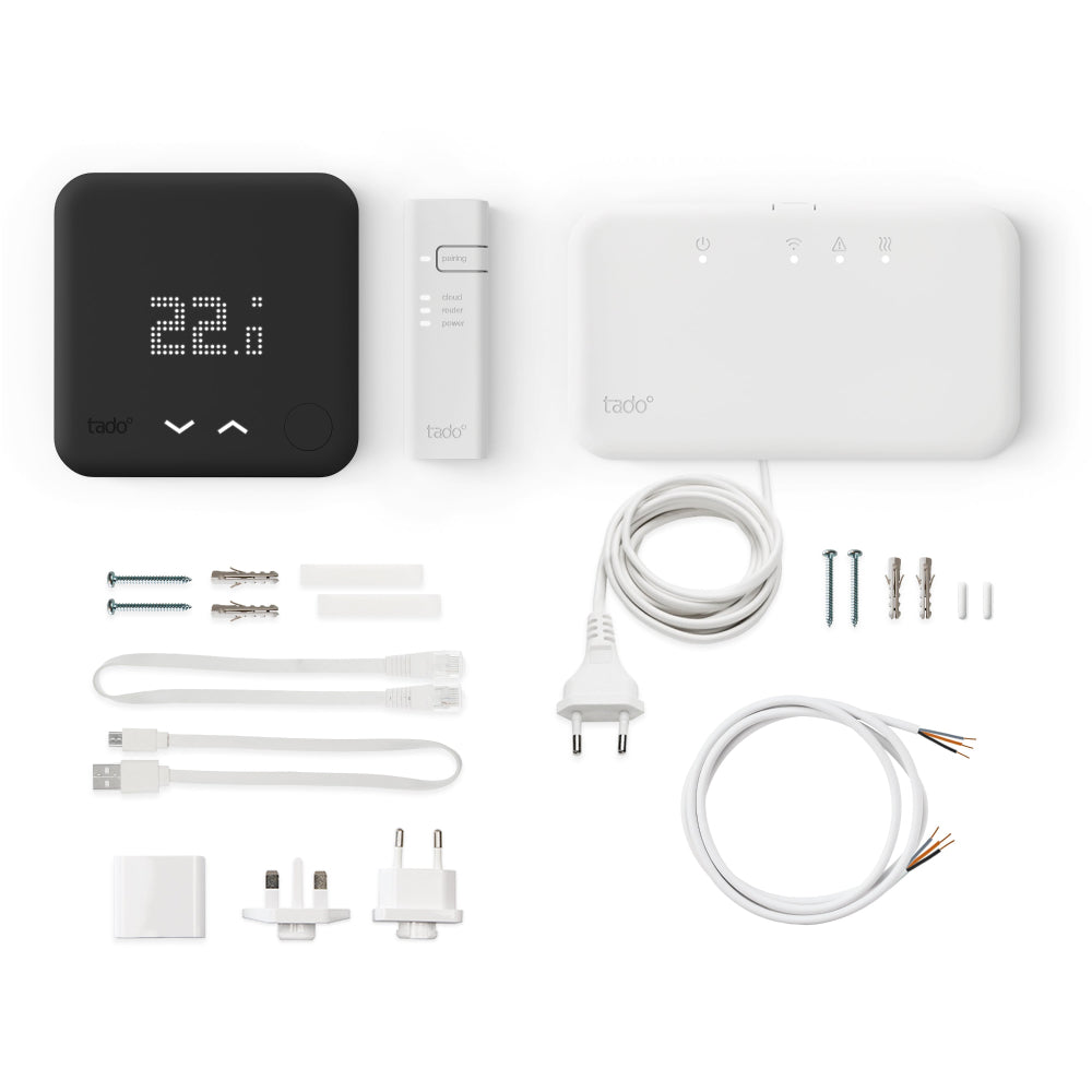 Wireless Smart Thermostat Starter Kit V3+ with Hot Water Control (S- & Y-Plan) Black Edition